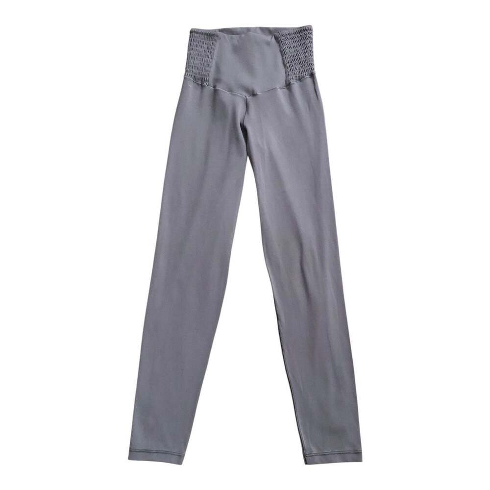 Offline By Aerie Real Me Leggings Womens Small Gray High Rise 7/8 Smocked Waist